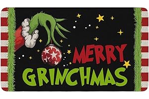 Merry Christmas Door Mat, Bring Grinch Decor Christmas Season