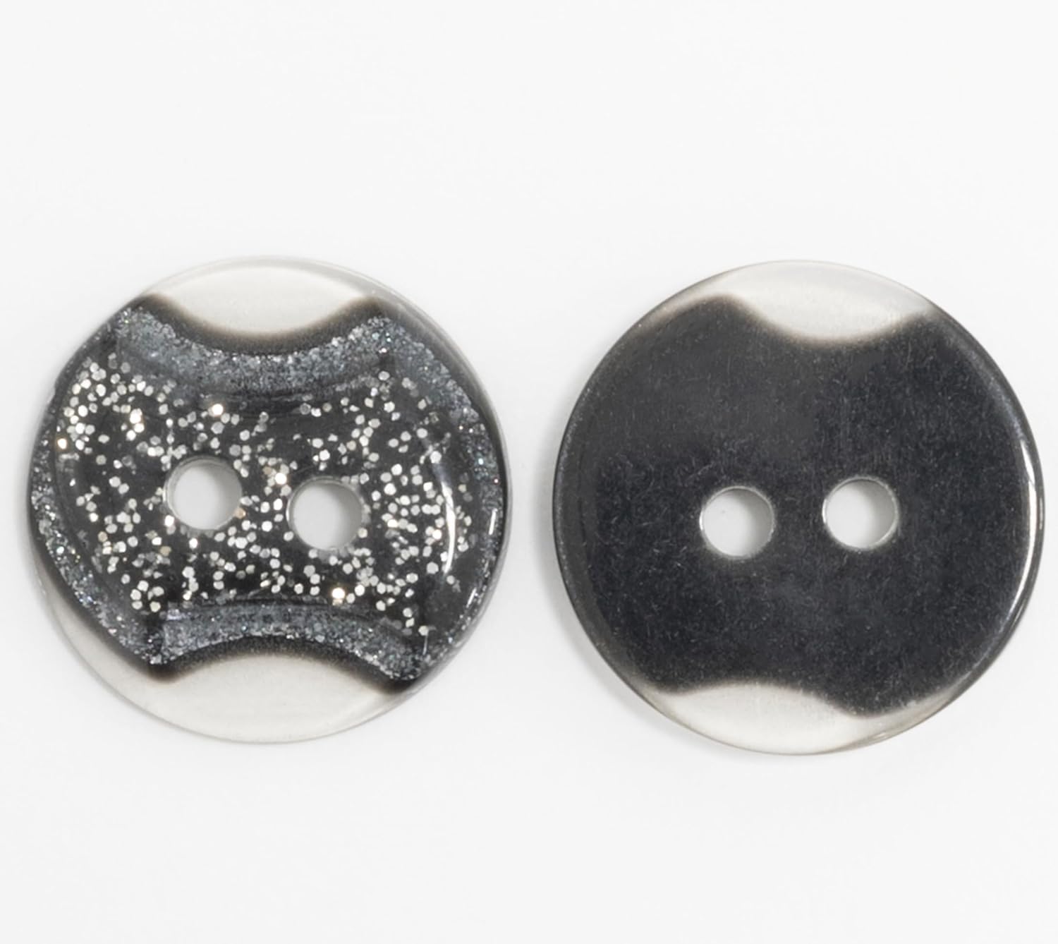 AERZETIX - C74914 - Pack of 10 Sewing Buttons Diameter 12.5 mm with 2 Holes 20 L L20 - Colour: Black, Grey - Plastic - Opening 1.8 mm - Creative Hobby Haberdashery Sewing Fasteners for Clothing