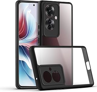 Dl3 Mobilak Compatible with OPPO Reno 11F 5G / Reno11 F 5G Case Transparent, Military-Grade Shockproof Anti-Yellowing, Slim Protective Phone Case Full Bumper Cover With Camera Lens Protective - Black
