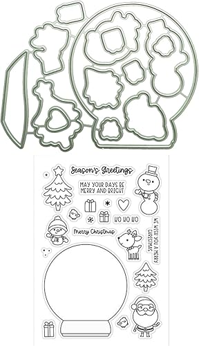 Juego de sellos y troqueles transparentes de silicona de Navidad para hacer tarjetas, troqueles de corte, plantillas de corte para álbumes de