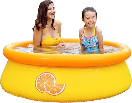 Miniatura 9 de JLeisure Avenli - Juego de 2 a 3 personas de 8 x 25 pulgadas y 5 x 16.5 pulgadas para 2 a 3 personas y piscina inflable 3D naranja sobre el suelo