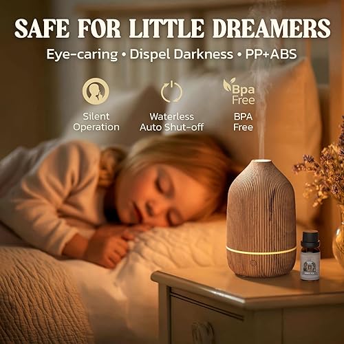 Miniatura 4 de Difusor de aceite esencial, difusor de aromaterapia de 3.4 fl oz, mini difusor ultrasónico para aceite esencial, hogar, oficina, humidificador de