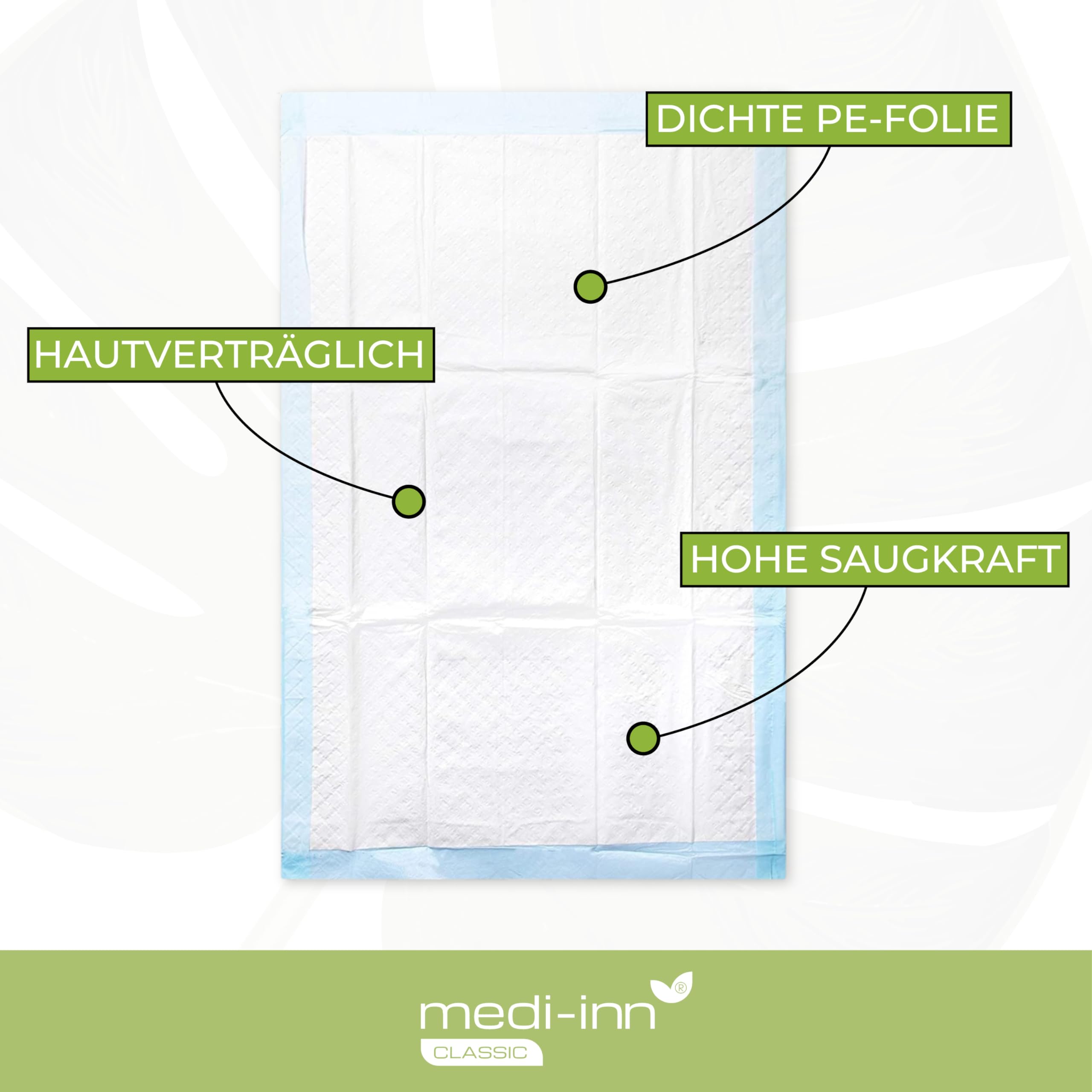 Medi-Inn Krankenunterlagen Einmalunterlagen in Folie 40 x 60 cm 4-lagig 25er Pack (4 x 25 = 100 Stück)