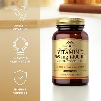 Solgar Vitamin E 268 mg (400 IU) - 100 Softgels - Naturally-Sourced Vitamin E as d-Alpha Tocopherol - Gluten Free, Dairy Free - 100 Servings