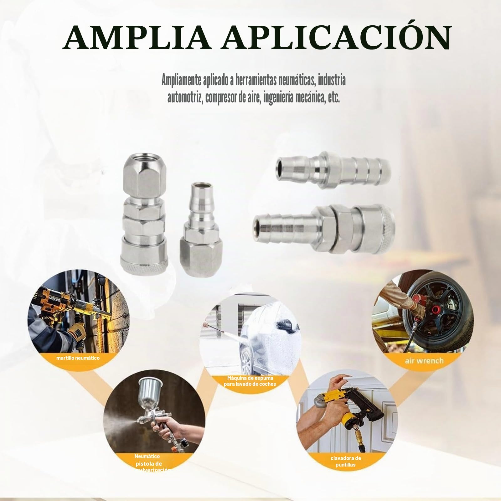 8 piezas de manguera de aire de conexión rápida de 1/2" BSP accesorios conectores de acoplador de manguera compresor de aire neumático enchufe rosca macho hembra
