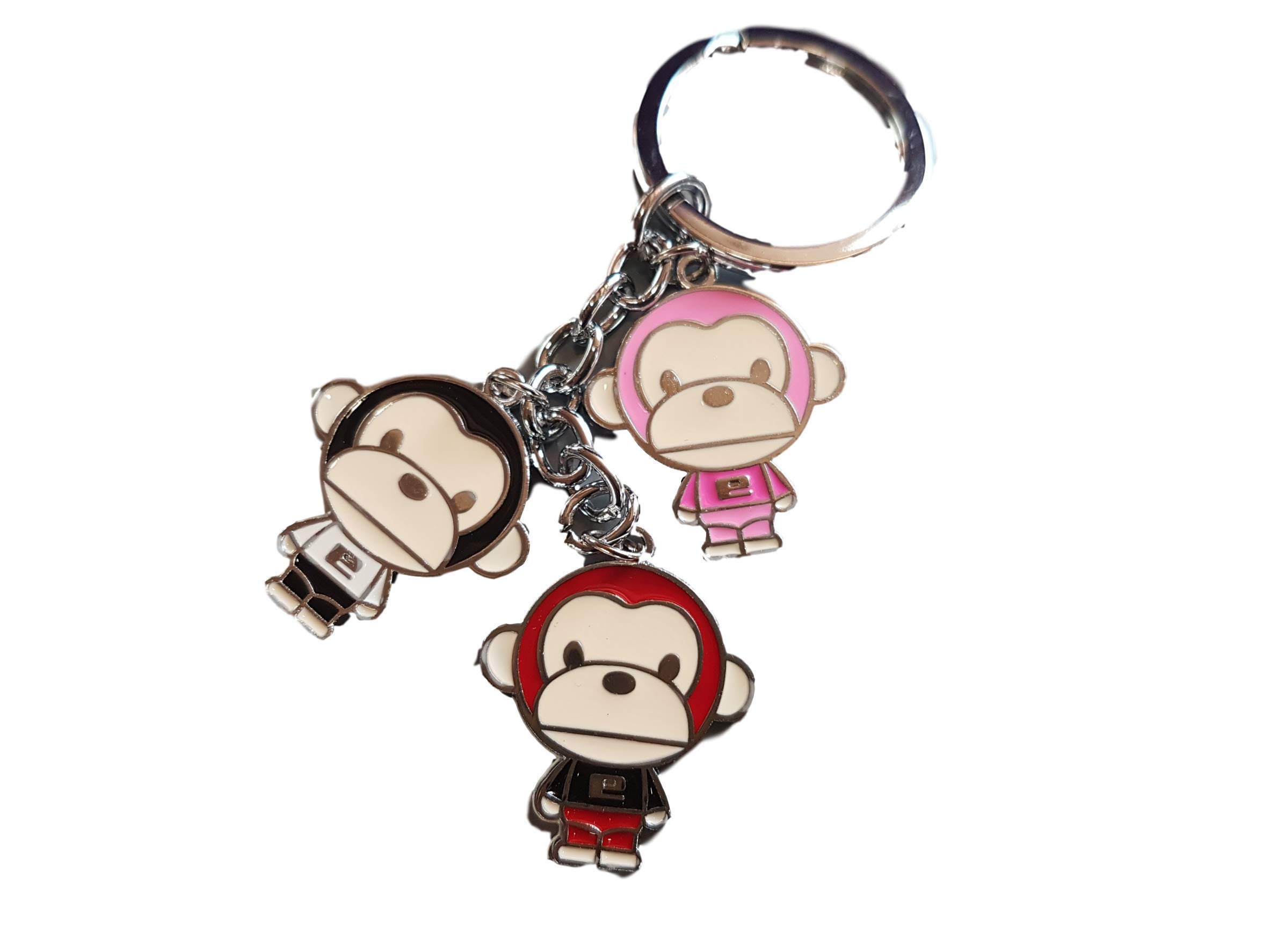 Fat-catz-copy-catz Cute Animated 3 piece monkey chimp enamel keyring charm