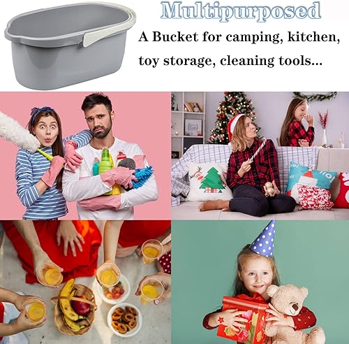 Miniatura 6 de Haundry Cubo de limpieza de 4.5 galones, cubo de fregona para el hogar Good Grips para suministros de limpieza, cesta organizadora de limpieza con