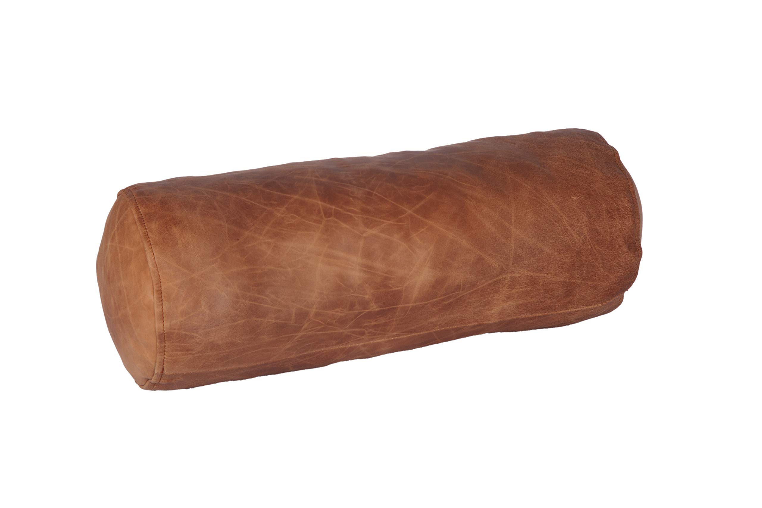 LL LEATHER LOVERS Round Cervical Roll Cylinder Bolster Pillow Cover | Ergonomically Designed for Head, Neck, Back, and Legs, Ideal for Spine and Neck Support, 7x22 Inches, Beige Article Pack of 1