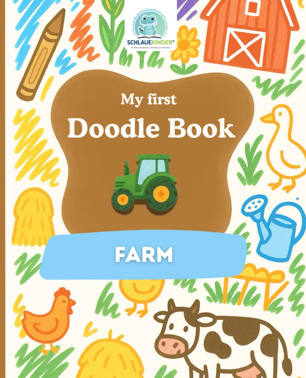 SchlaueKinder Doodle Book Farm Animals for Ages 1 and Up: Loving and clear farm illustrations for toddlers | Perfect for first doodles, exploring animals, and supporting early creativity