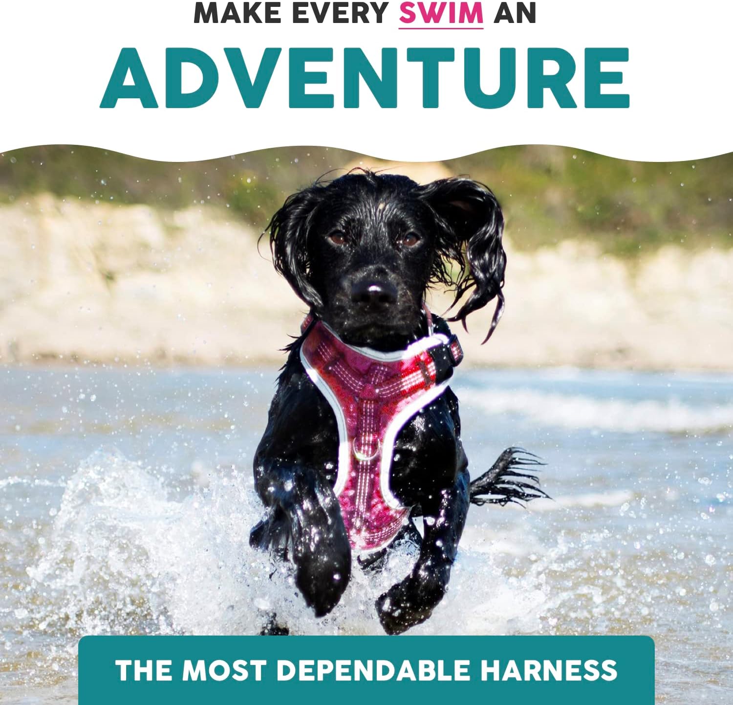 Embark Sports Dog Harness, Dog Harness for Large Dogs No Pull with Light and Breathable Design - Easy On and Off, No Pull Training, Size Adjustable, Non Choke with Handle for Control. Pink Vest