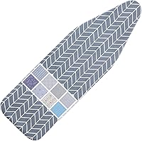 Vista 7 de Funda para tabla de planchar y almohadilla de tamaño estándar 15 x 54, 3 pares de correas de cierre de velcro, bordes elásticos, 2 capas para tabla