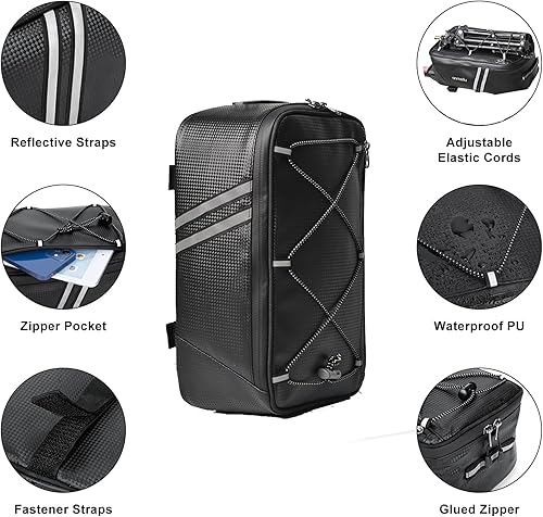 Miniatura 3 de Portabicicletas trasero con campamento de liberación rápida, estante retráctil de carga de bicicleta de aleación de aluminio, marco grueso y tubo