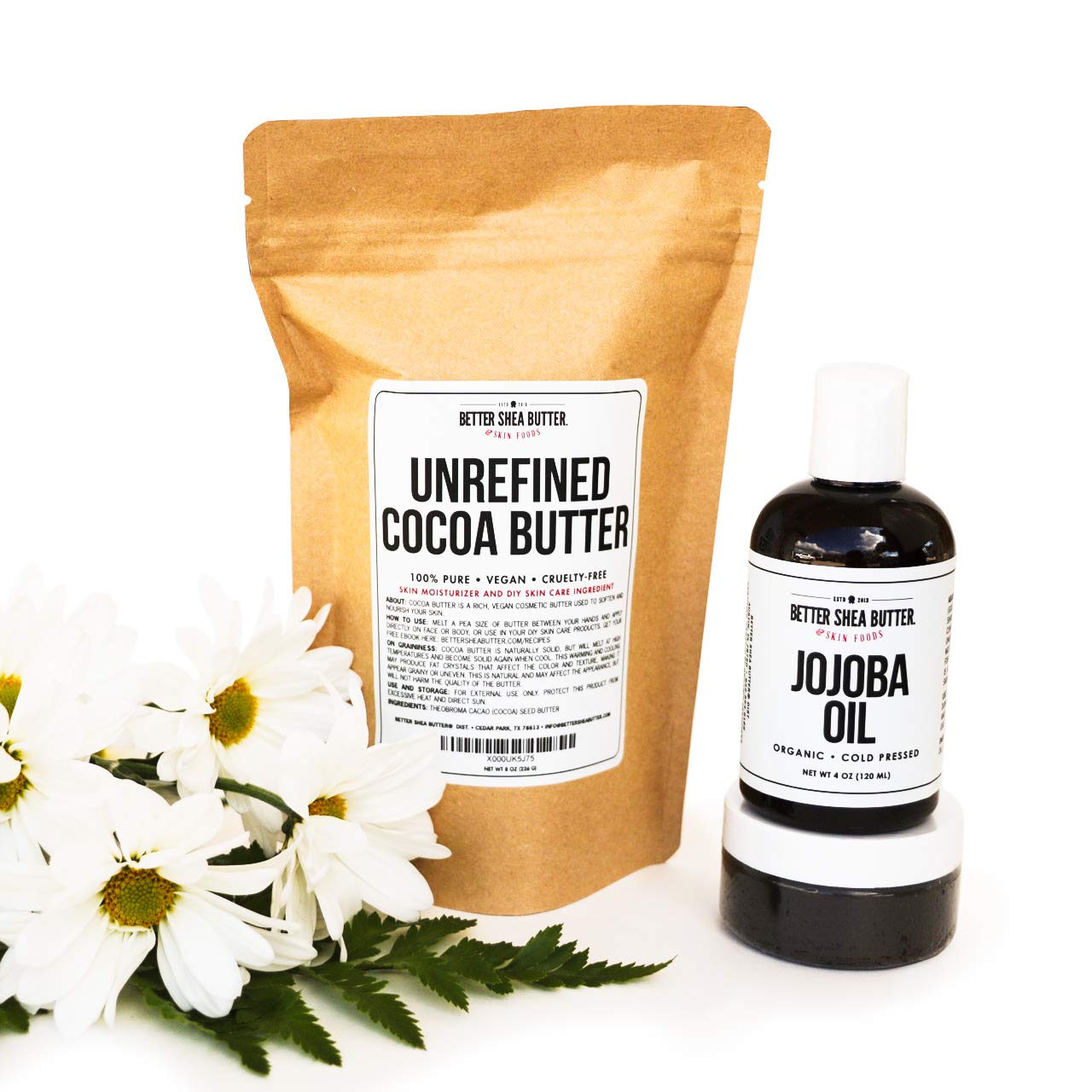 Better Shea ButterDIY Whipped COCOA Kit - Includes: Cocoa , Jojoba Oil, 2 Empty Containers, Recipe Card with Access to Video Tutorial