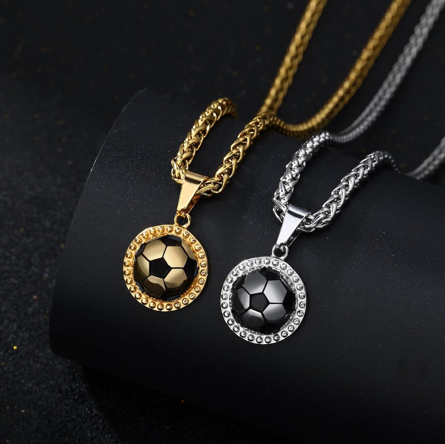 Soccer Necklace for Boys Basketball Baseball Football Fanatic Gifts Stainless Steel Thick Wheat Chain Sport Jewelry Gift for Sprots Fan Men Teen Boys Girls - Birthday Christmas Valentine Gifts - Image 7