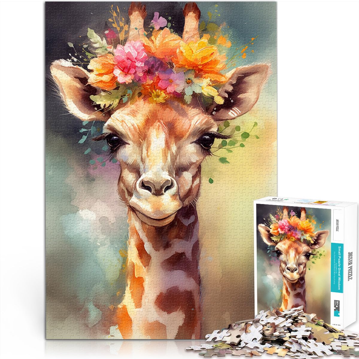Puzzle pour Adultes 2000 pièces Girafe Bébé Puzzle pour Jeu éducatif Défi Jouet Cadeau Amusant 27,56 po x 39,37 po pour Adolescent Âge 14 Ans et Plus
