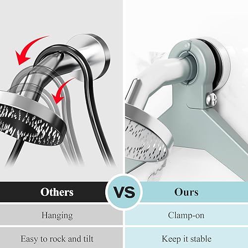 Miniatura 3 de Nieifi Estante organizador de ducha de 4 niveles antioscilante sobre la cabeza, organizador de ducha colgante, estantes de baño a prueba de óxido,