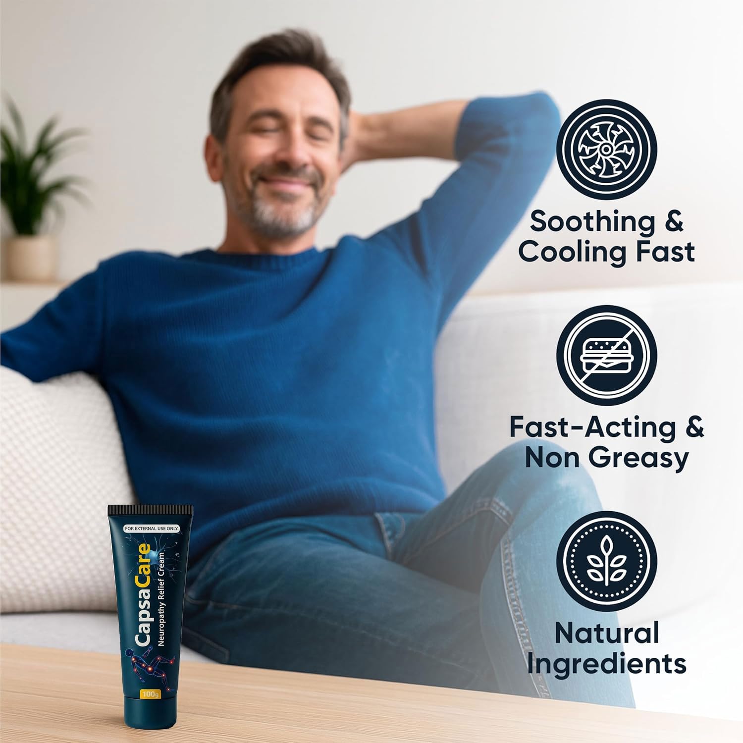 Capsacare Neuropathy Relief Cream for Feet, Hands, Legs, Joints, Waist and Muscles, Neuropathy Cream, Nerve Cream with Capsaicin, Arnica, Menthol (2)
