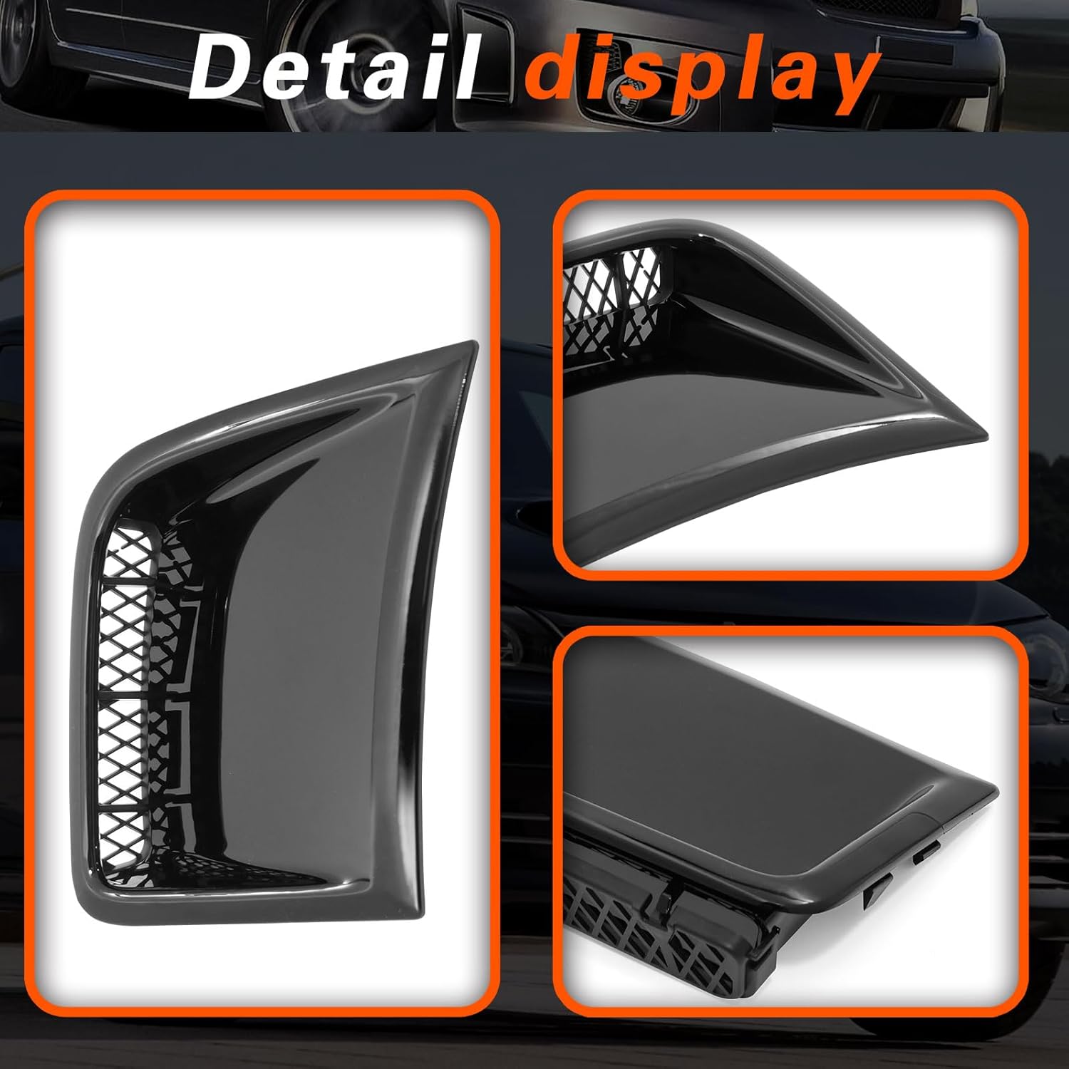 Front Bumper Side Air Vent Cover Kit Compatible with Subaru Impreza WRX Sti 2008-2014 Bumper Bezel Cover 1 Pair (Bright Black)