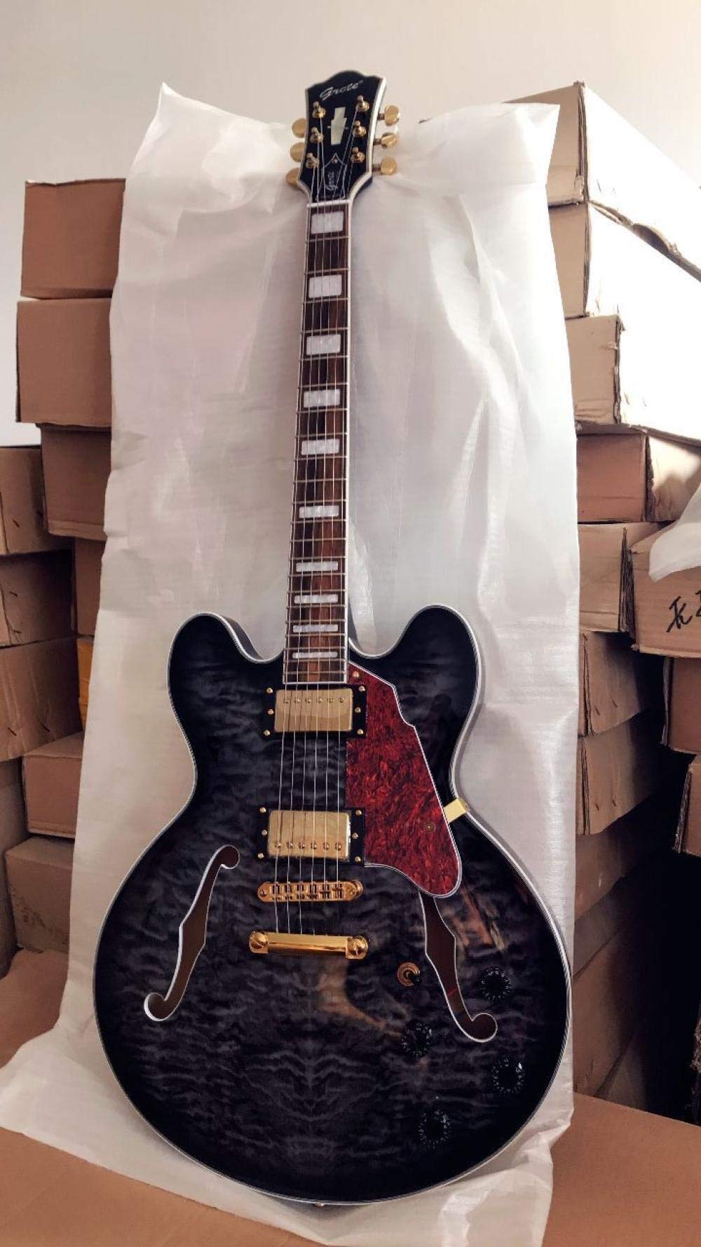 Basso Elettrico Jazz Blu 5 Corde - Corpo In Basswood, Tastiera In Acero, Parte Cromate