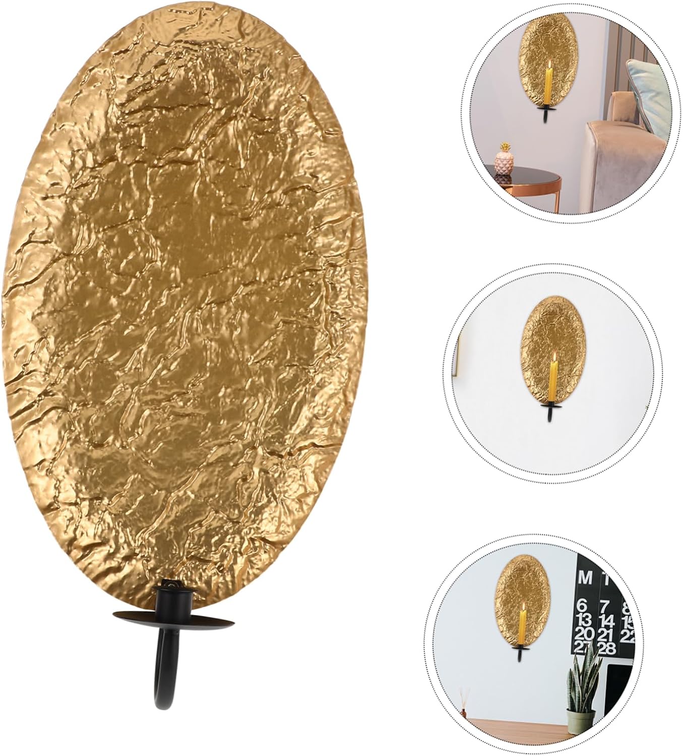 Modern Metal Wall Candle Holder Gold Wall Decor Living Room Decorative Sconce