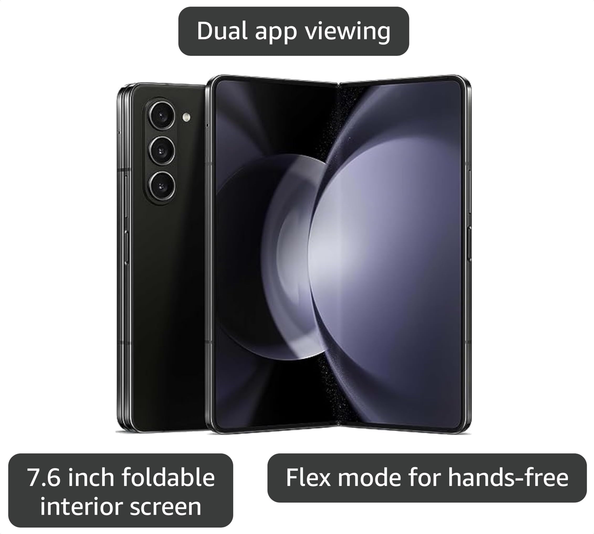 Amazon.com: Samsung Galaxy Z Fold 5, 512GB, Phantom Black