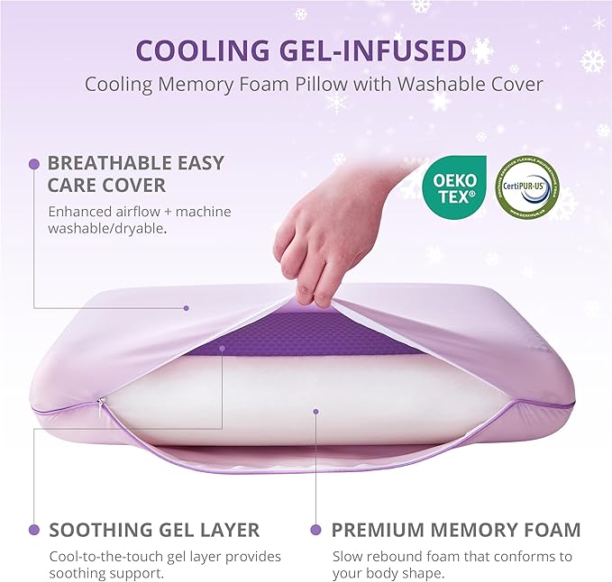 Almohada de Espuma Viscoelástica con Gel Refrescante 60 x 40 x 12 cm miniatura 5