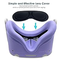 Vista 4 de JYMEGOVR for Oculus Quest 2 Silicone Cover, Protective Cover Accessories for Meta VR, Multi Colors Soft Shell Skin, Controller Grips & Face Cover