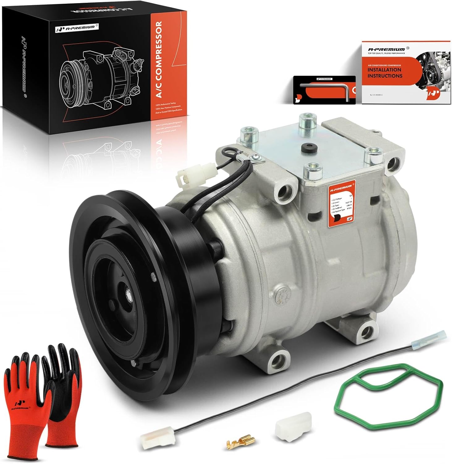 A-Premium A/C Compressor with Clutch Compatible with Toyota 4Runner 1998-1995, Mitsubishi Eclipse 1990-1994, Sigma 1989-1990, Eagle Talon 1993-1994, Summit 1992-1992, Plymouth Laser