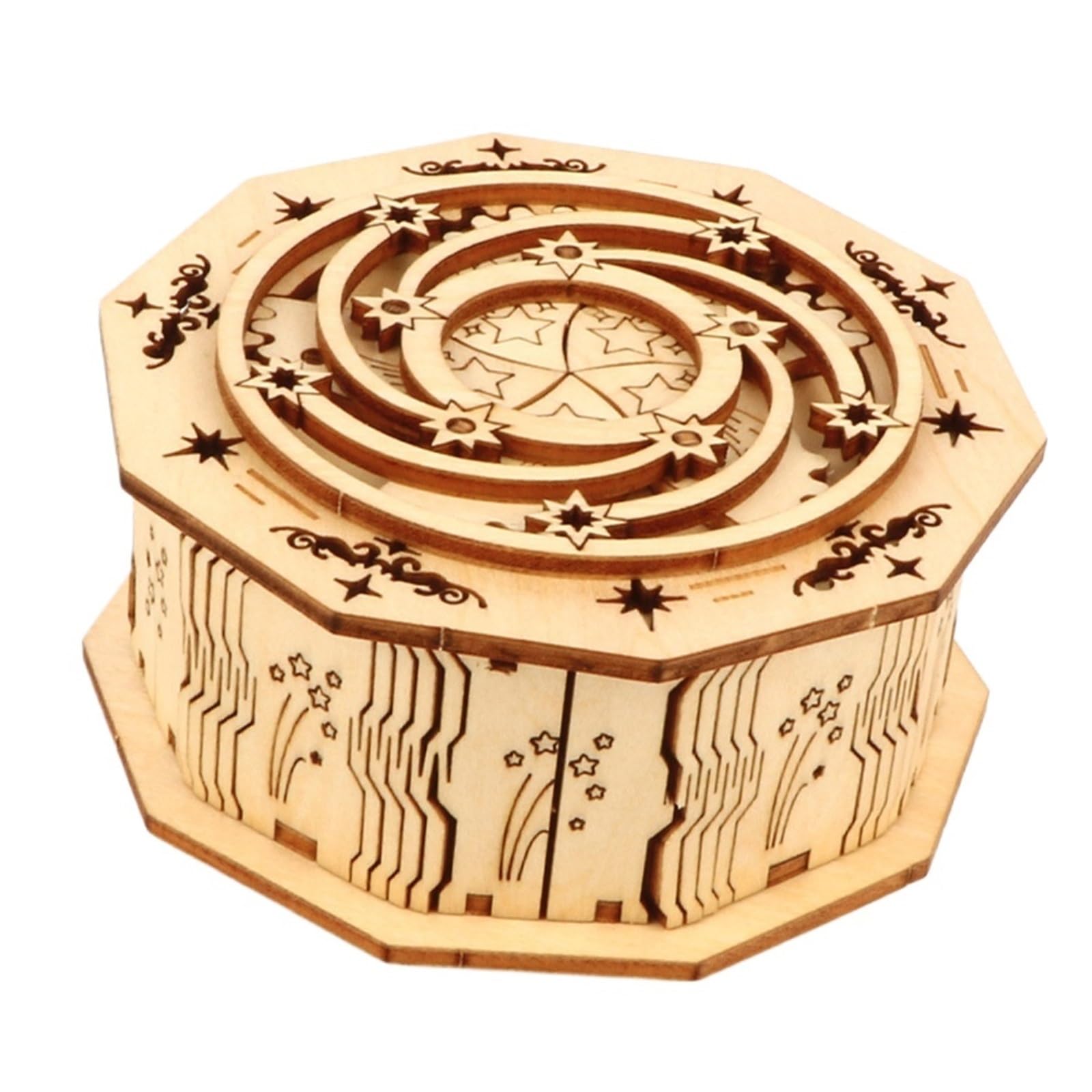 Caja De Música Clásica Estéreo De Madera 3D, Caja De Música De Madera Tallada con Manivela Adultos Caja de música