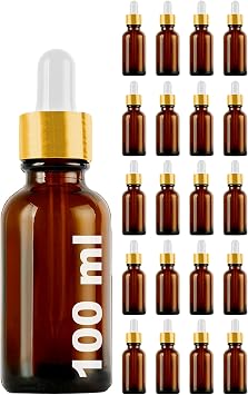 Afracam Amber 100 ml Metal Gold S zd rmaz Kapakl  Dropper Damlal k Cam  i e 20 Adet