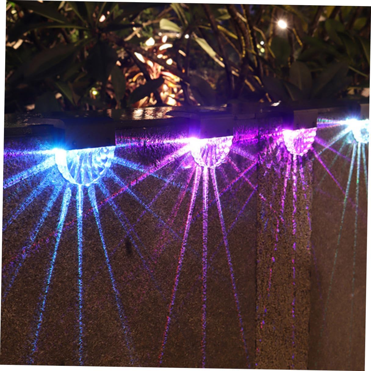 Gadpiparty 4pcs Solar Stair Lights Outdoor Decorative Fence Lamps Weather Resistant Solar Powered Step Lights for Garden Patio