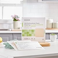 Vista 6 de McKesson Apósito de espuma hidrocelular – Apósito adhesivo de gel de silicona para heridas – 6 x 6 pulgadas, 10 unidades, 1 paquete