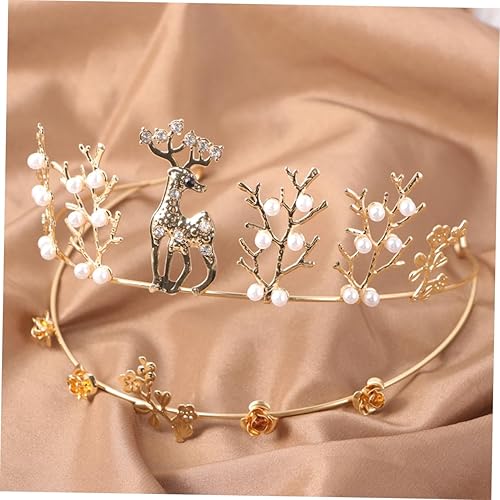 Miniatura 6 de NOLITOY Tiaras de novia para mujer, disfraz de Navidad, disfraz de cosplay de Santa Claus para adultos, banda para el cabello elegante, accesorios