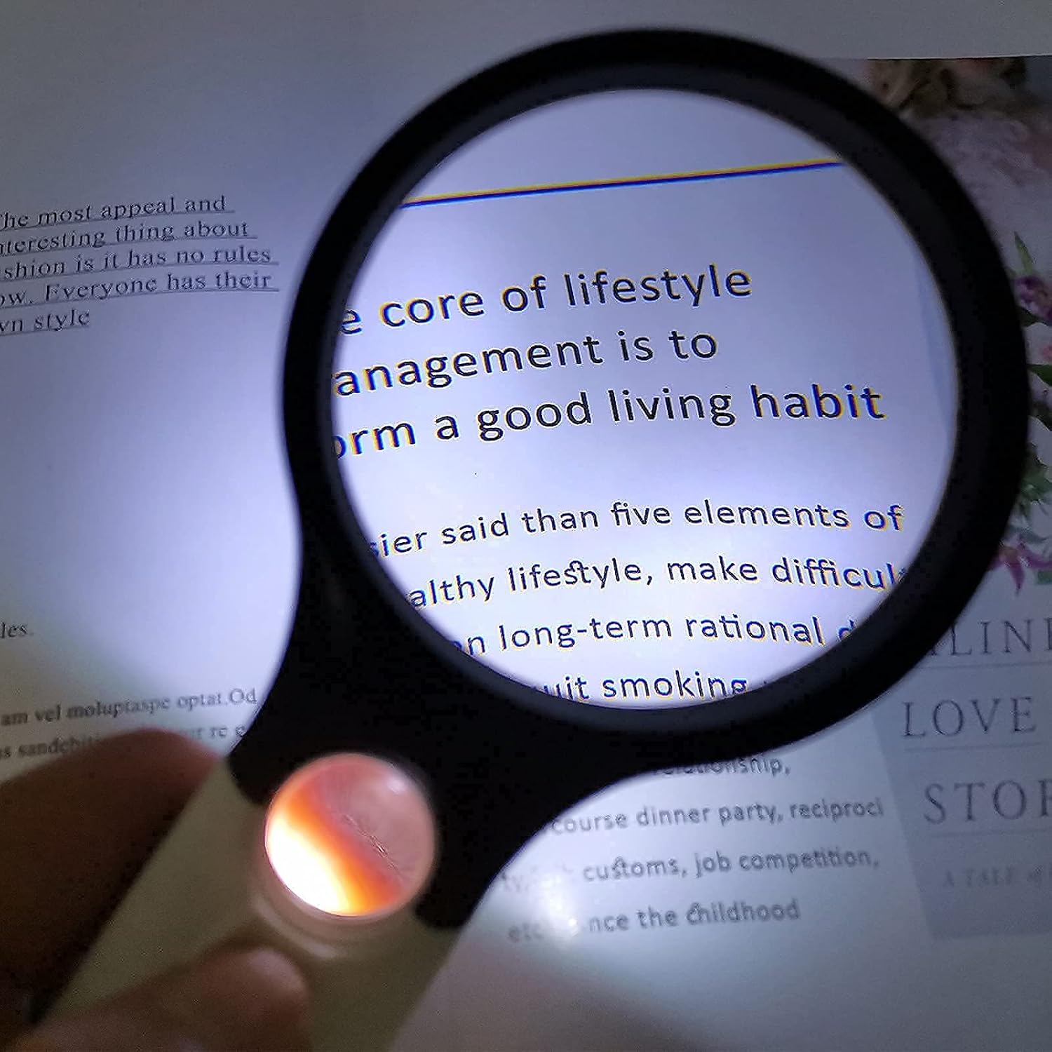 (2 Pcs) GOTDYA Magnifying Glass with Light,3X 45X Illuminated LED Magnifier,Handheld Lighted Magnifying Glasses for Seniors and Low Vision Easier to Reading Fine Prints, Map and Jewelry