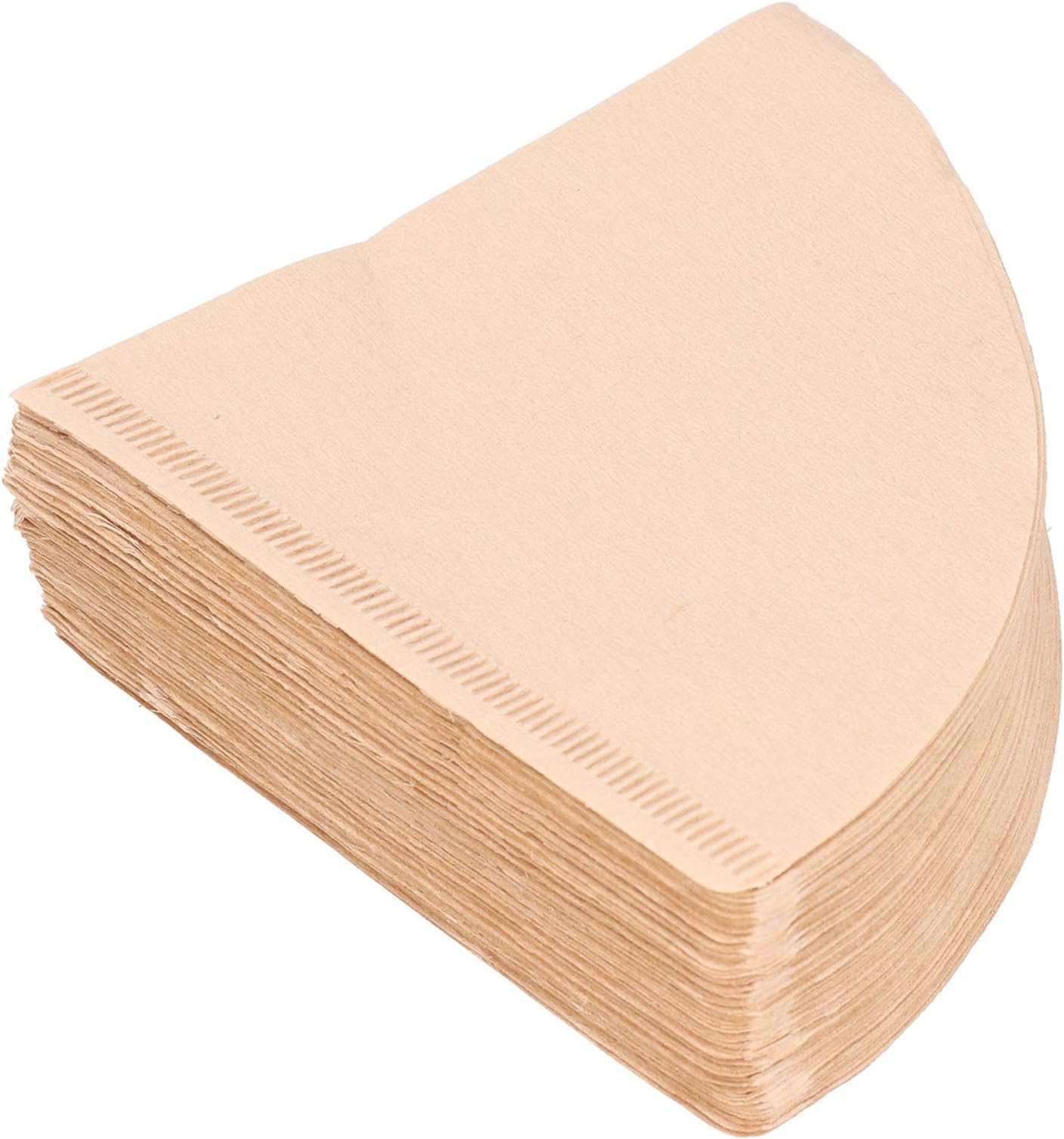 Zerodis Coffee Filter Paper, 100 Count V2/V60 Disposable Coffer Filters Natural Cone Shaped Unbleached Coffee Filter for Home Office Use (2-4 Cup)