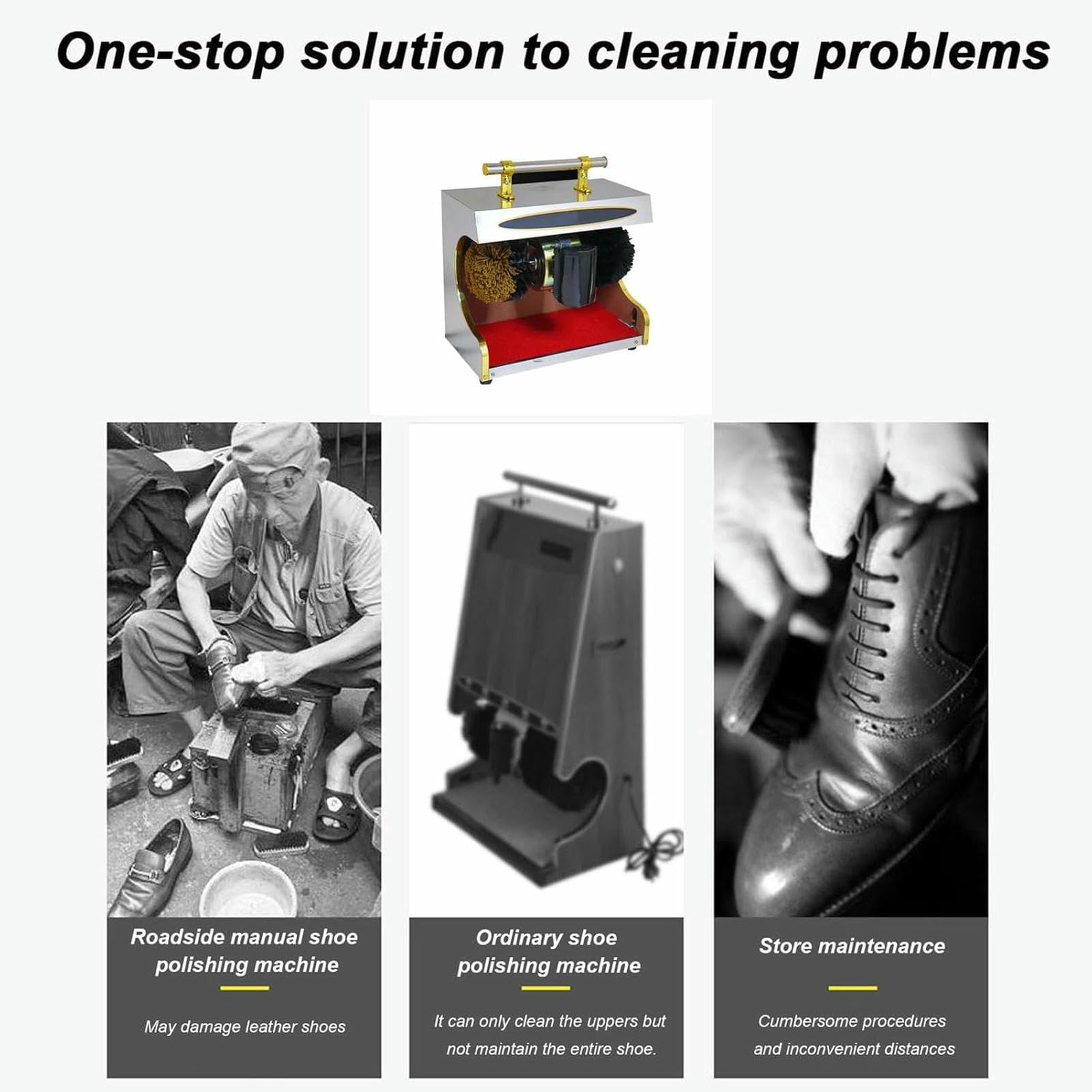 Intelligenter Automatischer Induktionsschuh Sauberer Polierer, Elektrischer Schuh Shine -Polierer Mit Doppelter Kombination