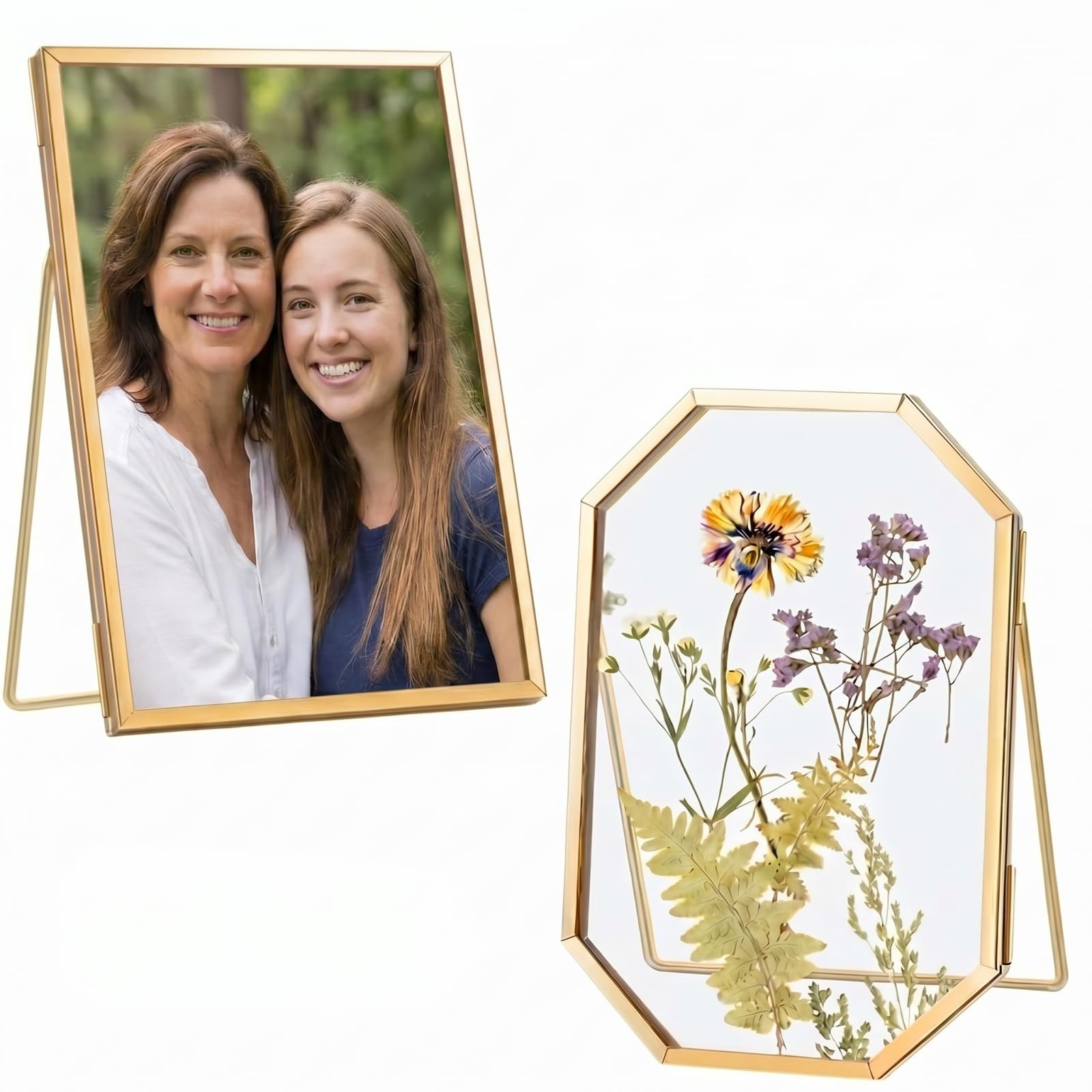 Double cadre en verre transparent Qunclay pour protéger vos souvenirs de la poussière