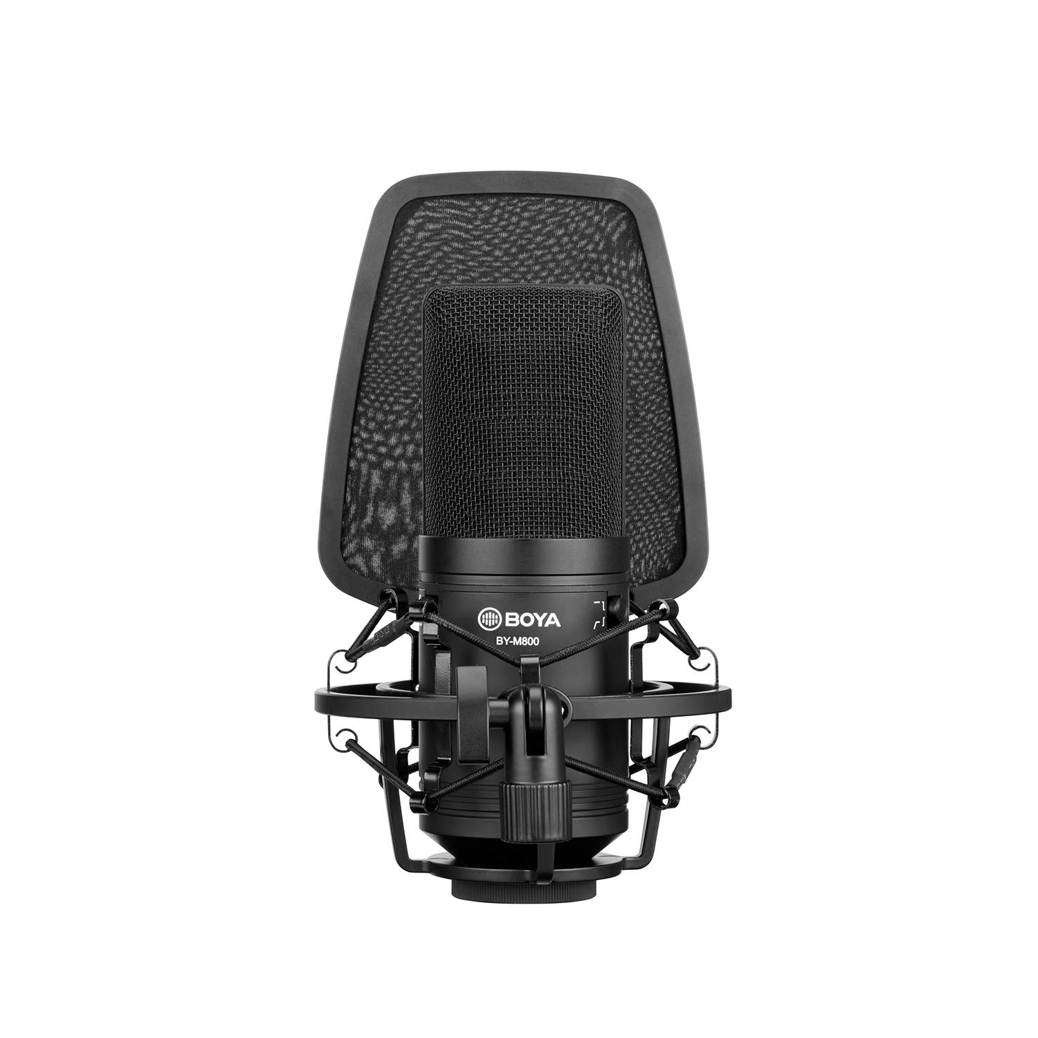 BOYA M800 Microfono audio Microfono a condensatore da studio con diaframma dorato e oro 24 V 48 V Alimentazione phantom e custodia robusta per la registrazione vocale Cantante Podcast Trasmissione