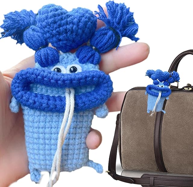 Bavokon Key Fob Pouch - Kawaii Car Key Crochet Protector Case - Travel Safe Lock Bag For Sausage Mouth Vehicle Key Holder Keychain Handmade All-Around Protection Function