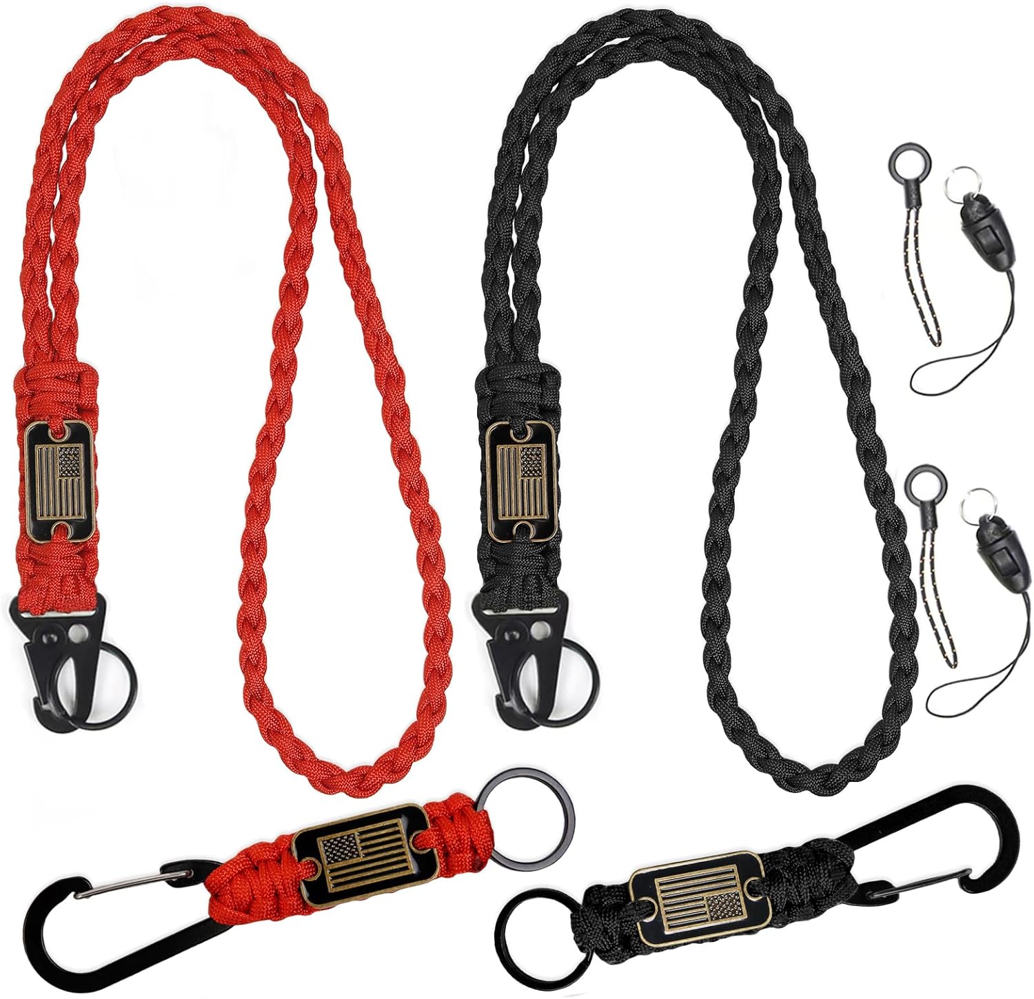 2/4PCS USA Flag Paracord Keychain Lanyard for Men – Durable & Braided 2/4PCS USA Flag Paracord Keychain Lanyard for Men – Durable & Braided
