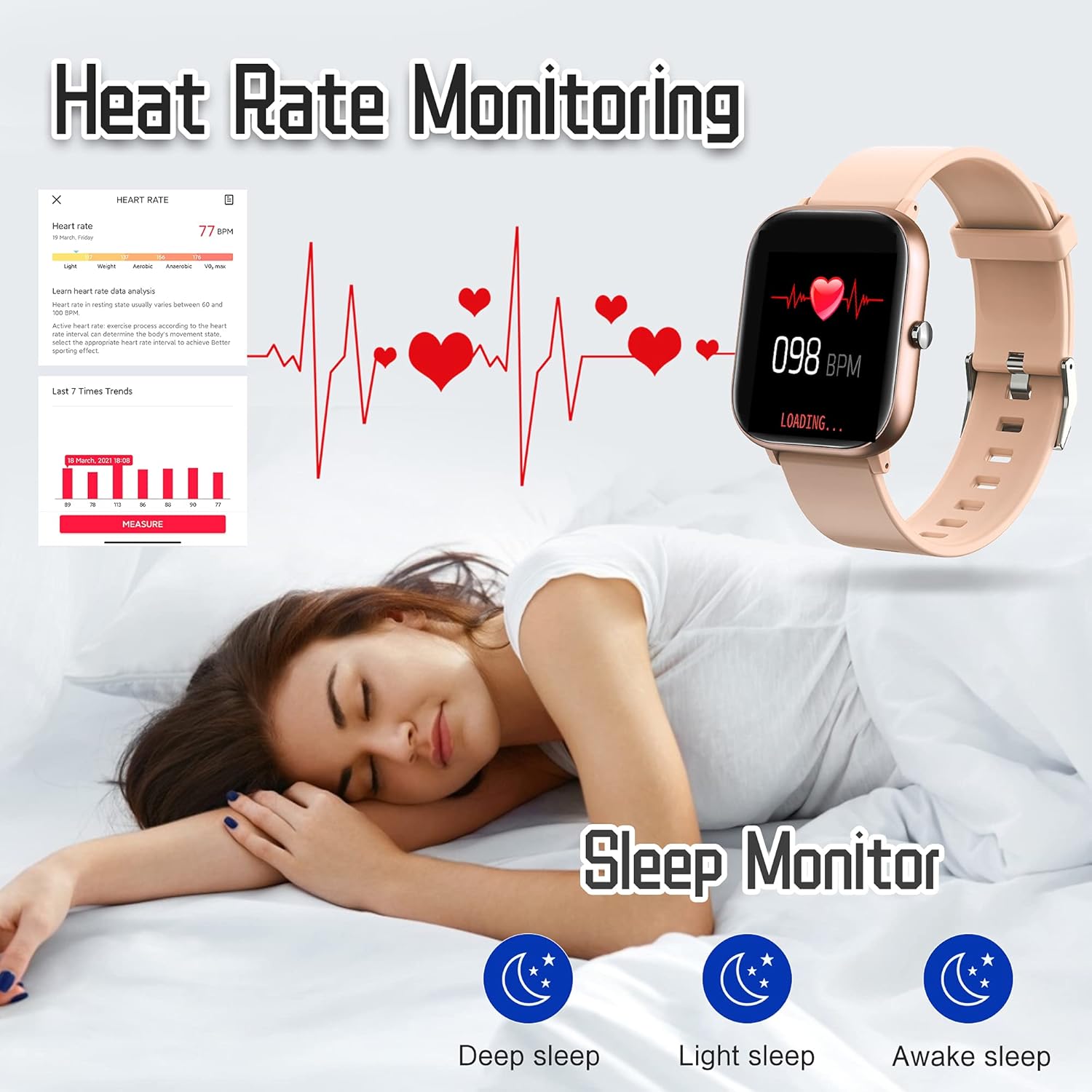 Buy Smart Watch Pubu Smart Watches For Men Women For Android Phones And Ios Phones Compatible Iphone Samsung Fitness Tracker With Blood Pressure Oxygen Monitor Sleep Monitor Step Calorie Counter Online In