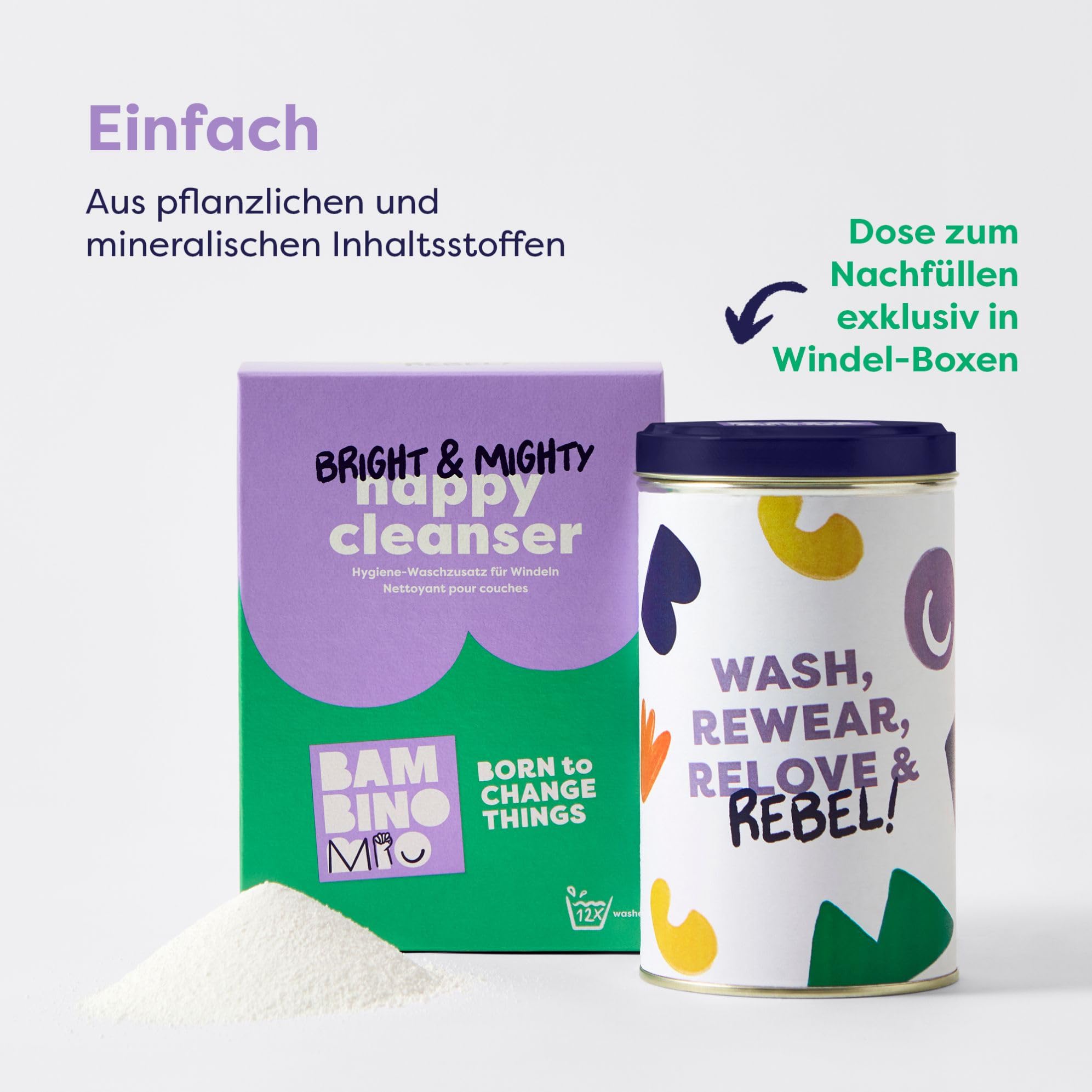Bambino Mio, Hell & heiter Waschzusatz für Windeln - Umweltfreundliches Sensitiv-Waschmittel, frei von Chemikalien, 750g, 5er Pack