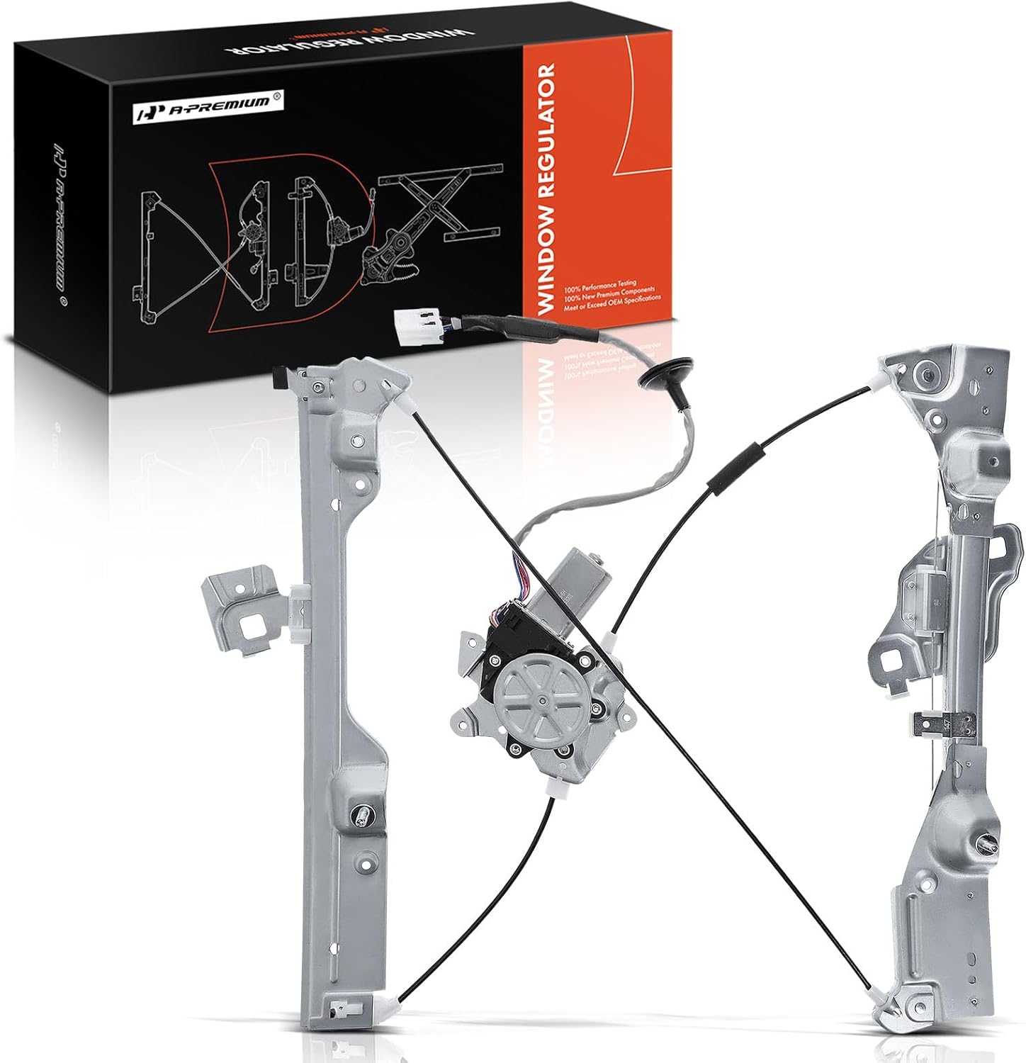 A-Premium Electric Power Window Regulator with Motor Compatible with Infiniti G35 2003 2004 2005 2006 2007 Coupe, Front Right Passenger Side, Replace# 80720AM800, 80720AM811