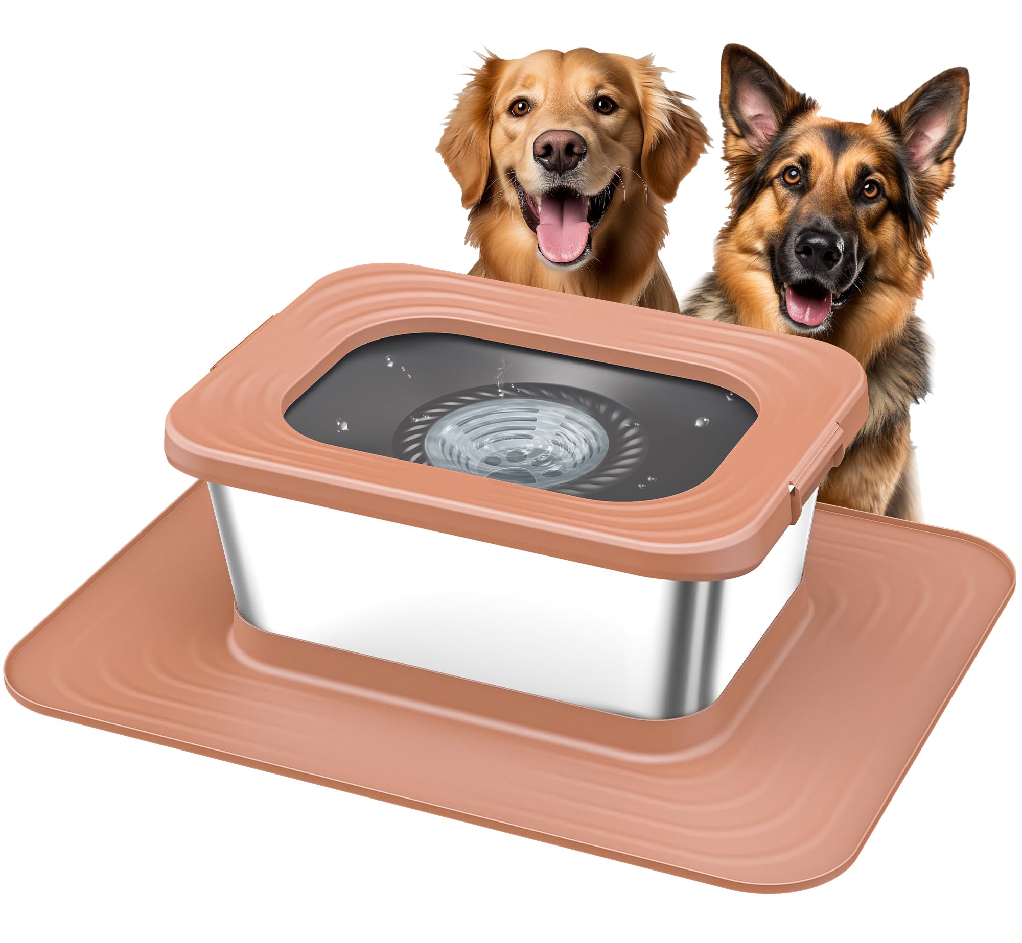 Decflow 10L Stainless Steel Dog Water Bowl - No Spill, Anti-Splash With XXL Silicone Mat | Slow Feeder For Messy Drinkers - View #9