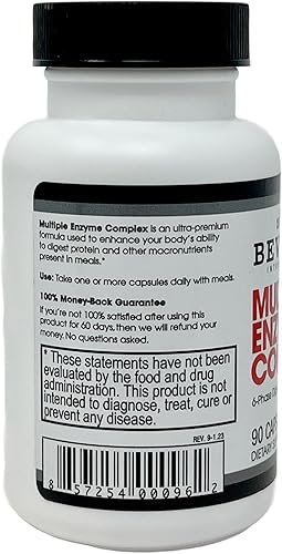 Miniatura 3 de Beverly International Complejo de enzimas múltiples (MEC, 90 cápsulas. Una ayuda digestiva ultra premium que ayuda a culturistas, atletas y