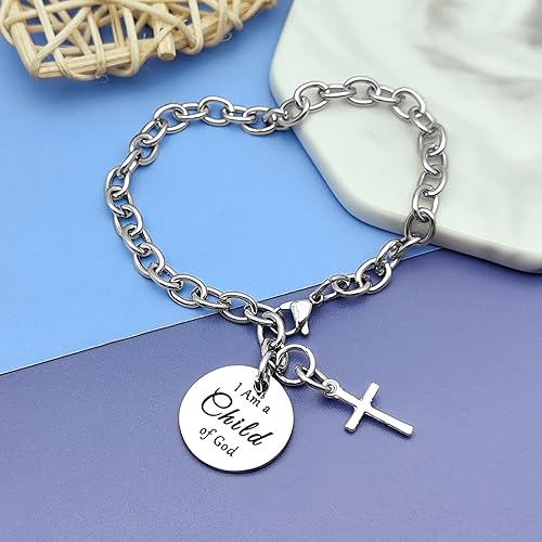 Miniatura 3 de DlaeKua Pulsera cristiana de regalo religioso para mujer con versículo bíblico inspirador para mujer, regalo de primera comunión, regalo de