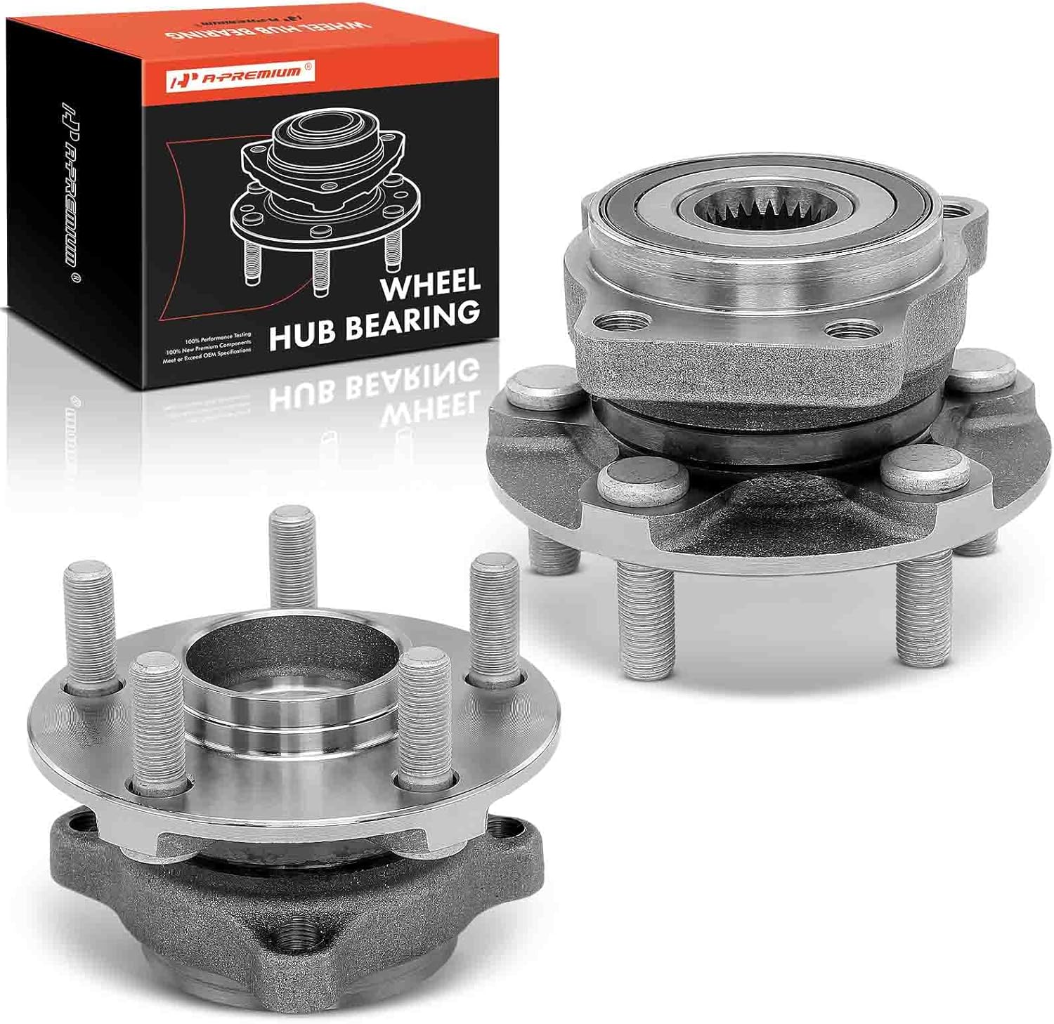 A-Premium 2 x Front Wheel Bearing and Hub Assembly with 5-Lug Compatible with Subaru Outback 2005-2014, Legacy 2005-2014