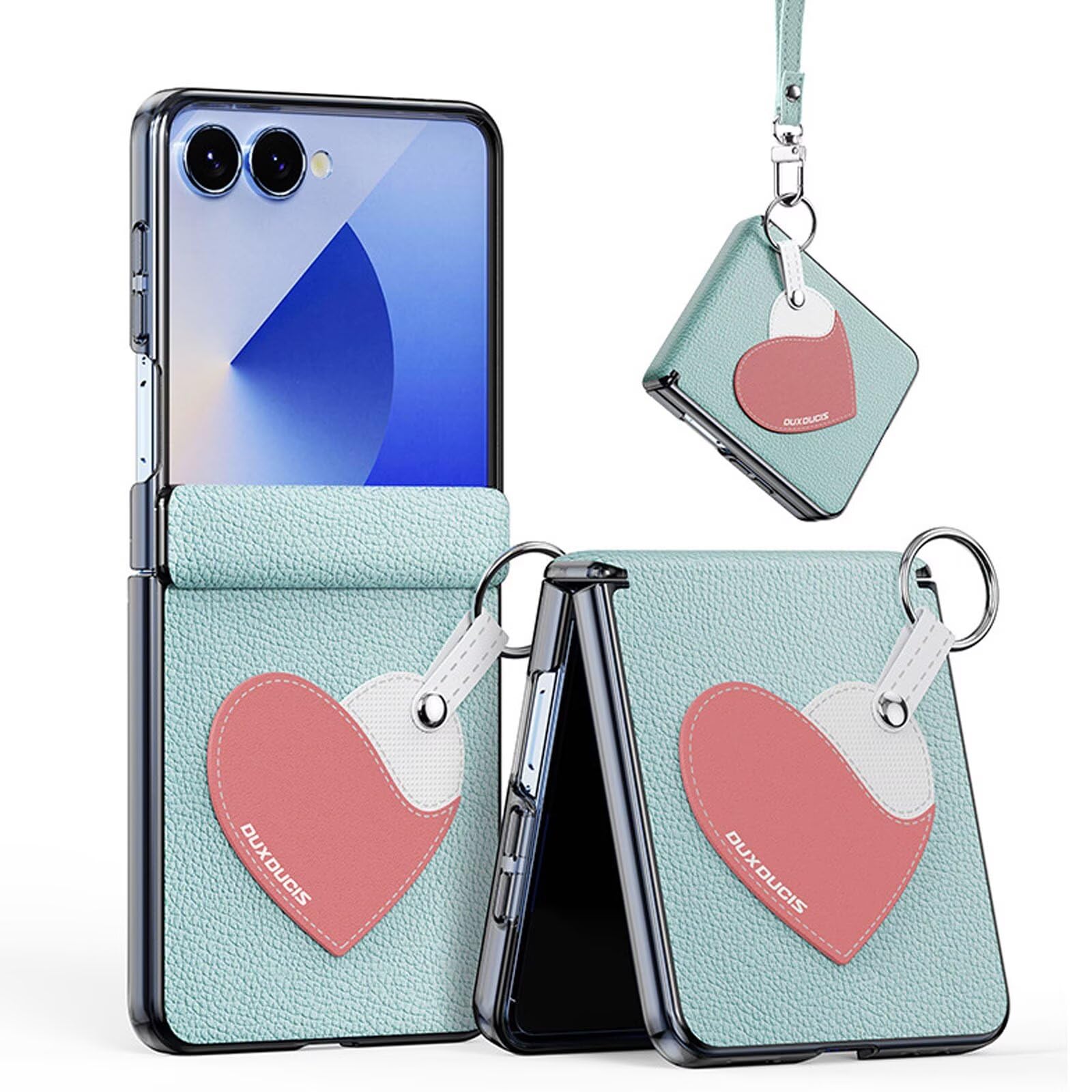 【完売品】DECi Glass Case + Mobile Strapセット for Samsung Galaxy Z Flip 7 Case with Ring Holder & Lanyard Strap