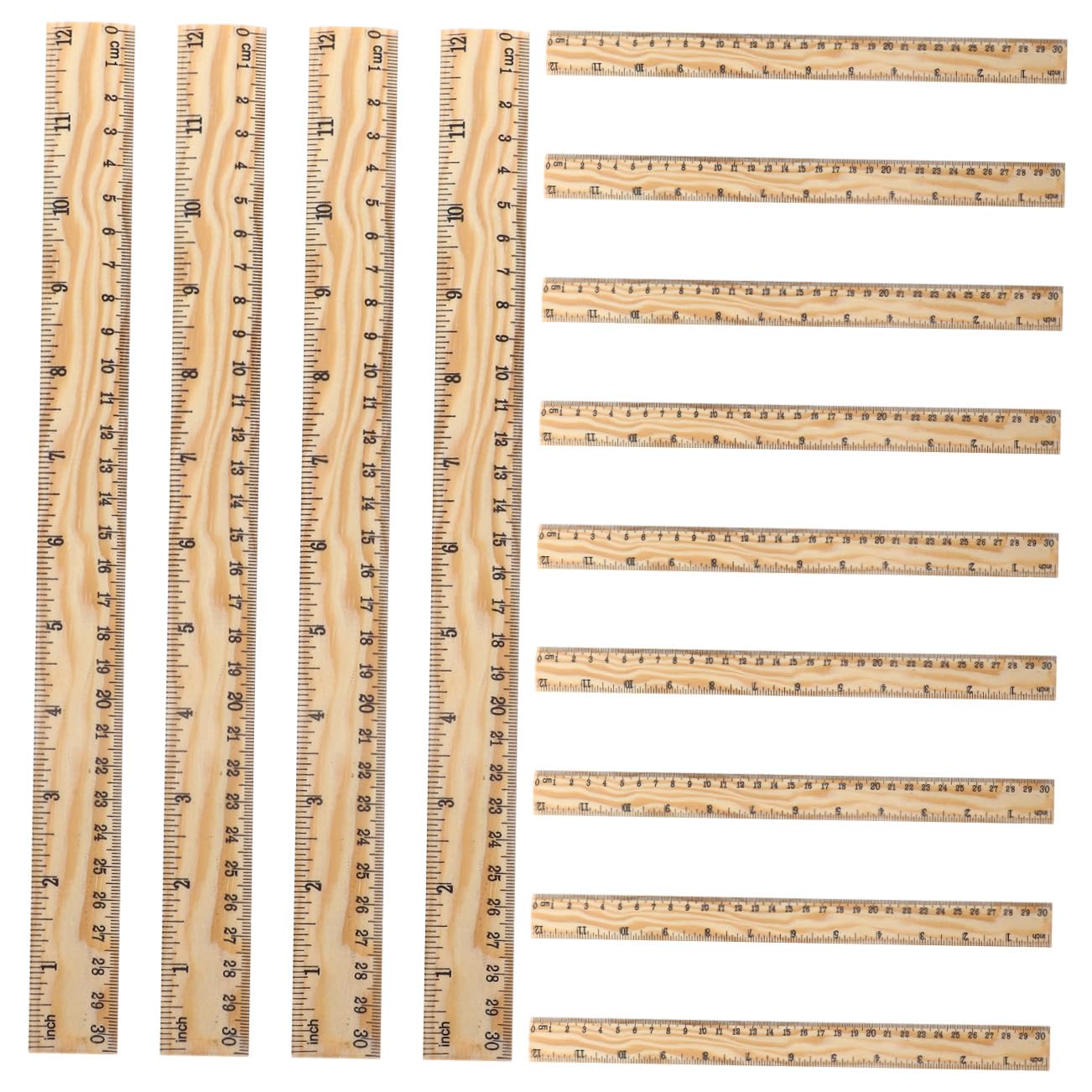VILLCASE 26piezas Regla de Madera Regla de Bambú de Unidades para Manualidades Sastrería Costura Casa Herramienta de Bricolaje para Modistas