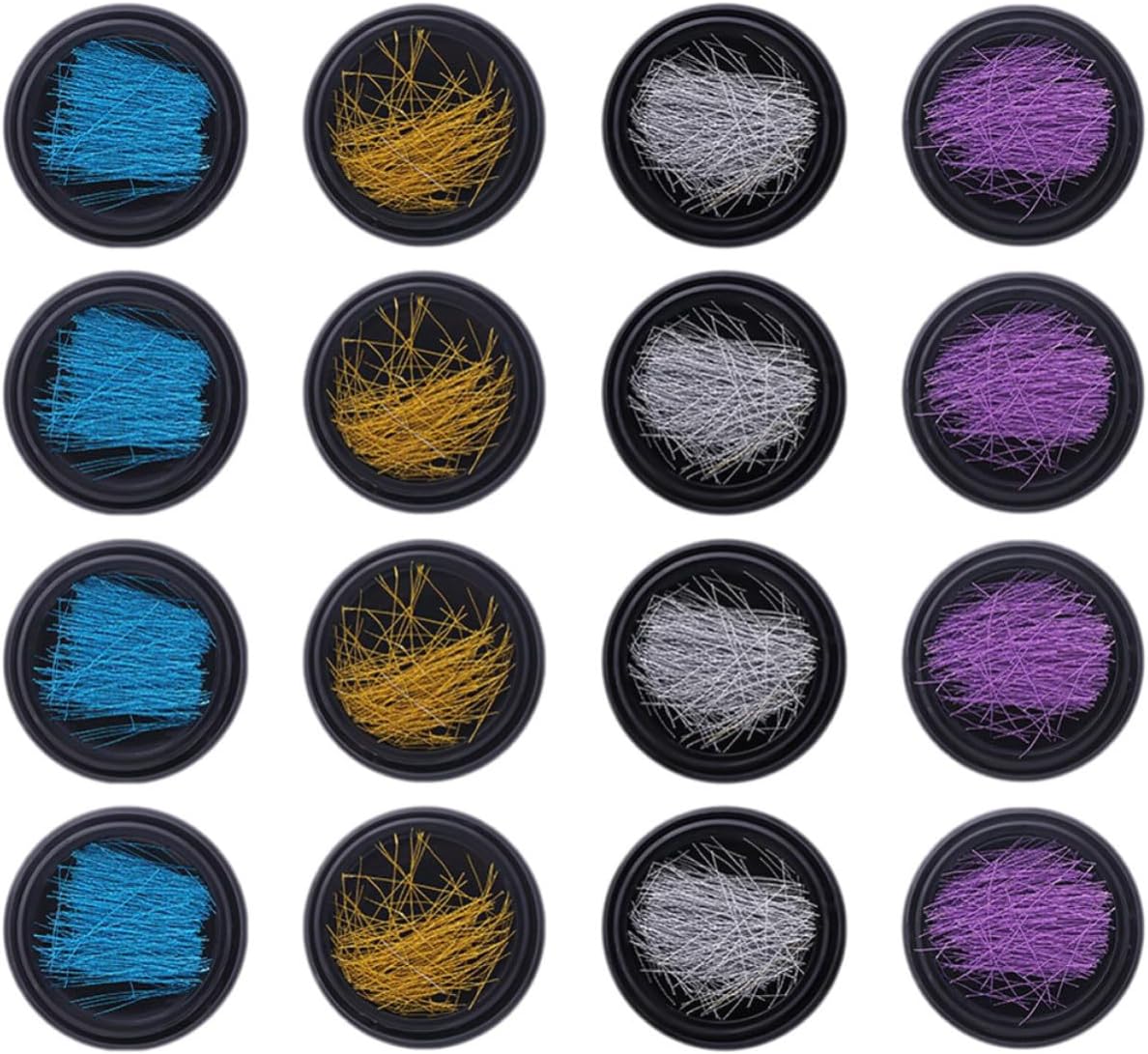 Toddmomy 16 Boxes Alloy Nail Art Accessory Metal Wire for Manicure with Shiny Decorative Effects DIY Nail Decoration Strands